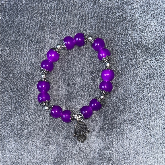 Purple beaded bracelet - Picture 1 of 3